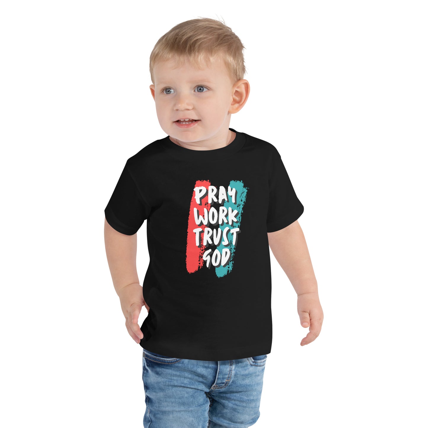 Toddler Pray Work Trust God T-shirt
