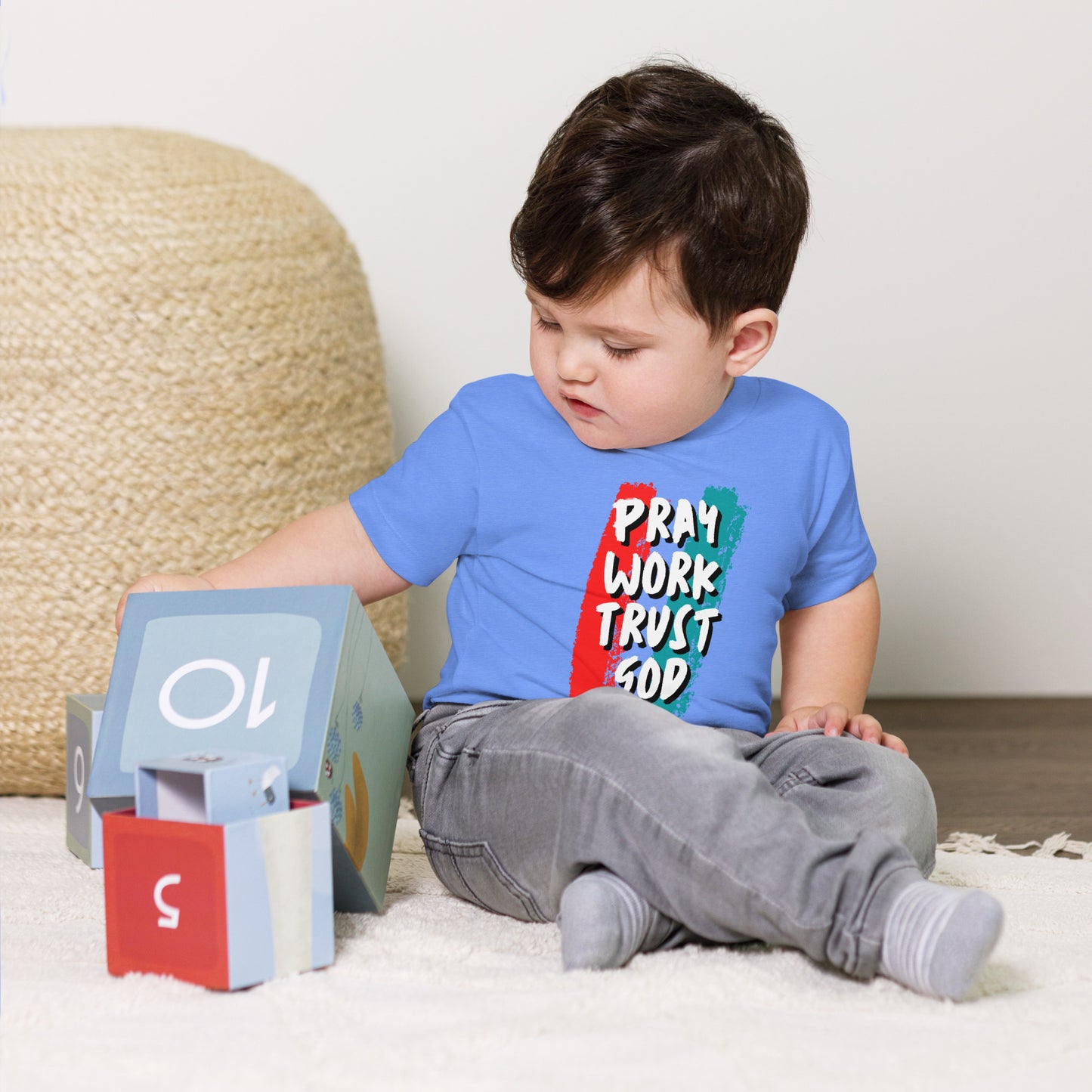 Toddler Pray Work Trust God T-shirt