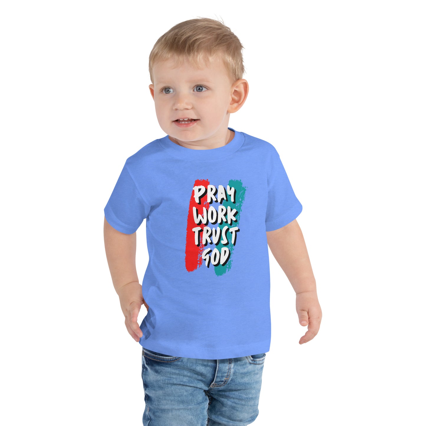 Toddler Pray Work Trust God T-shirt