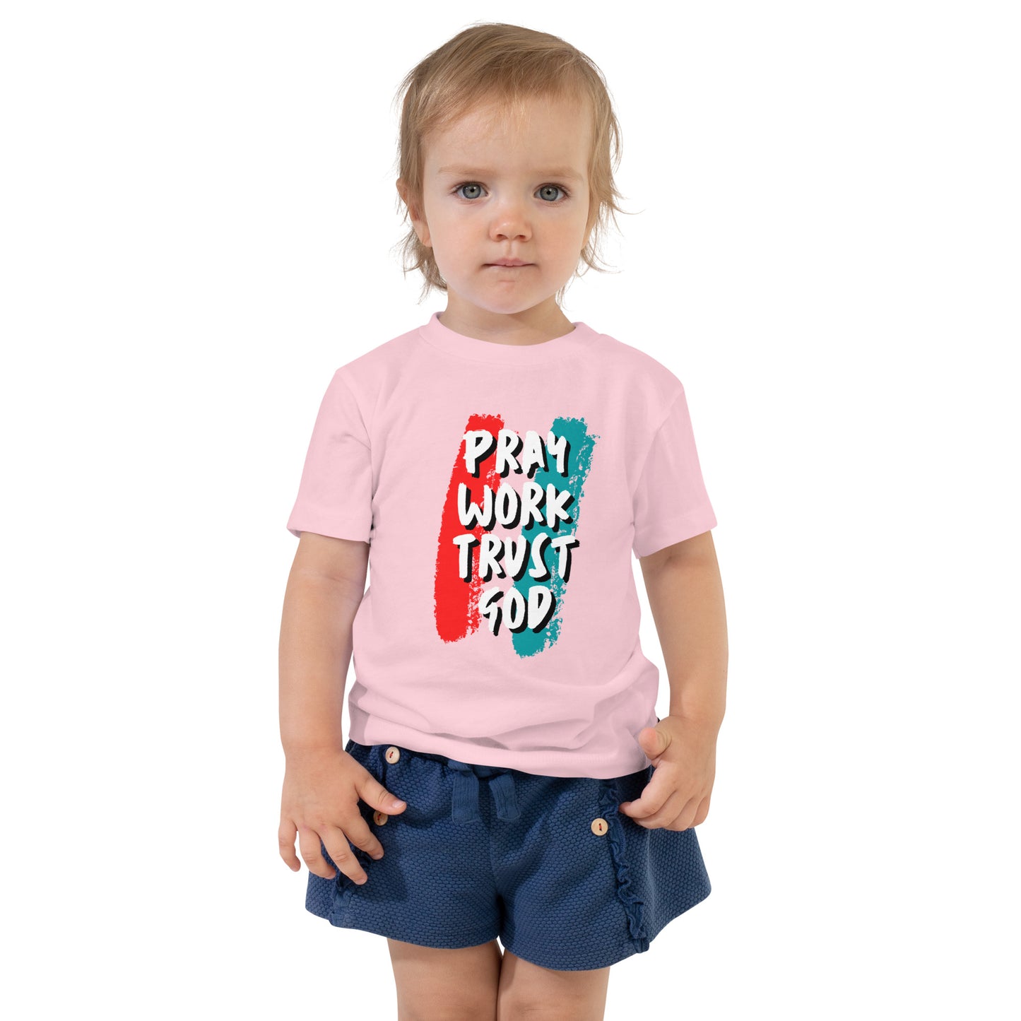 Toddler Pray Work Trust God T-shirt
