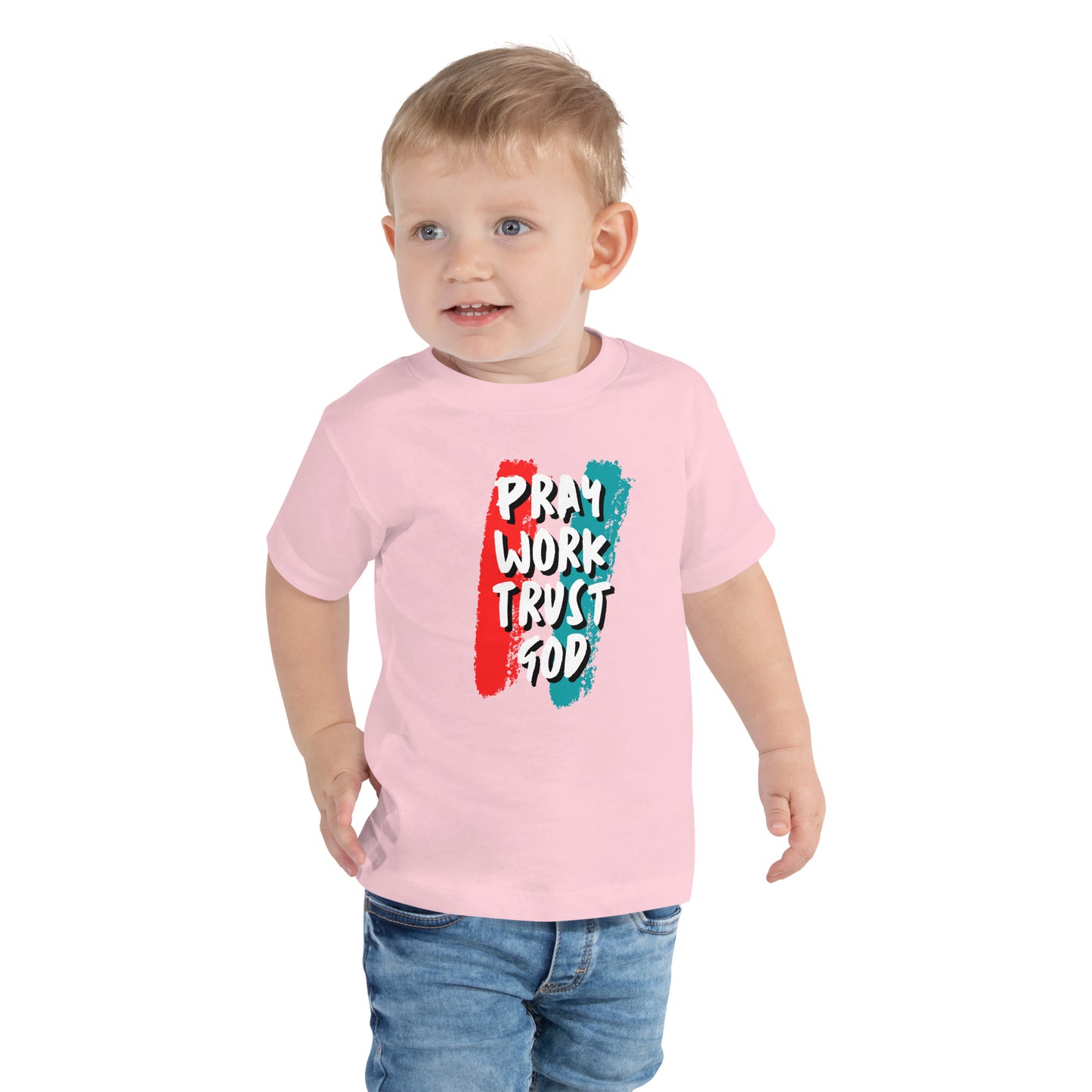 Toddler Pray Work Trust God T-shirt