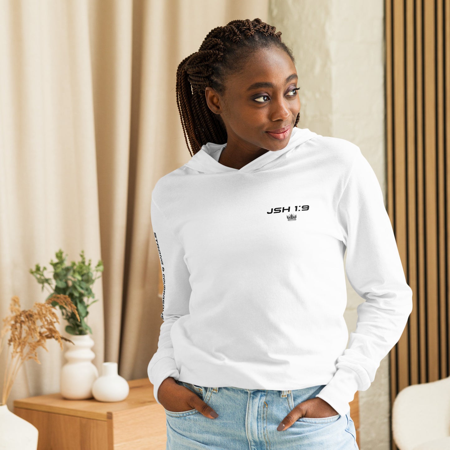 Strong and Courageous Hooded Long Sleeve