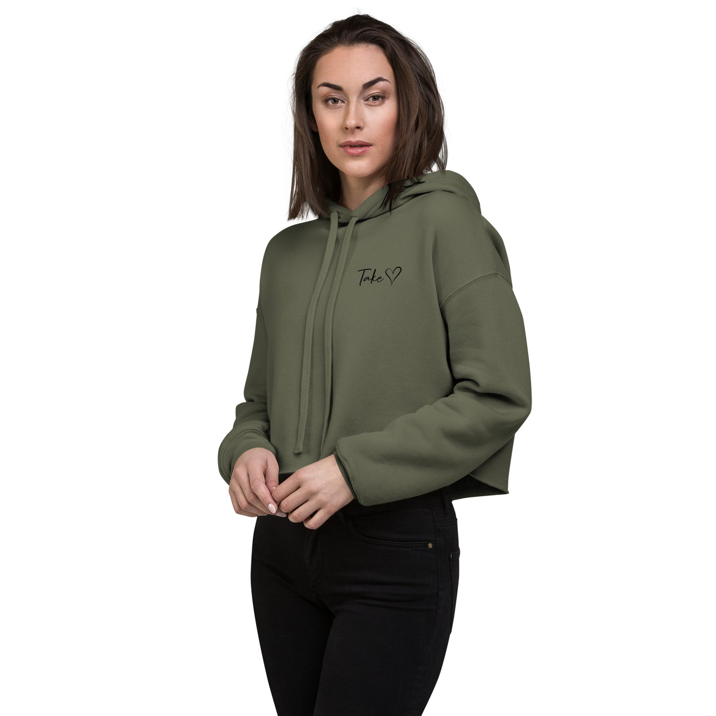 Take Heart Crop Hoodie
