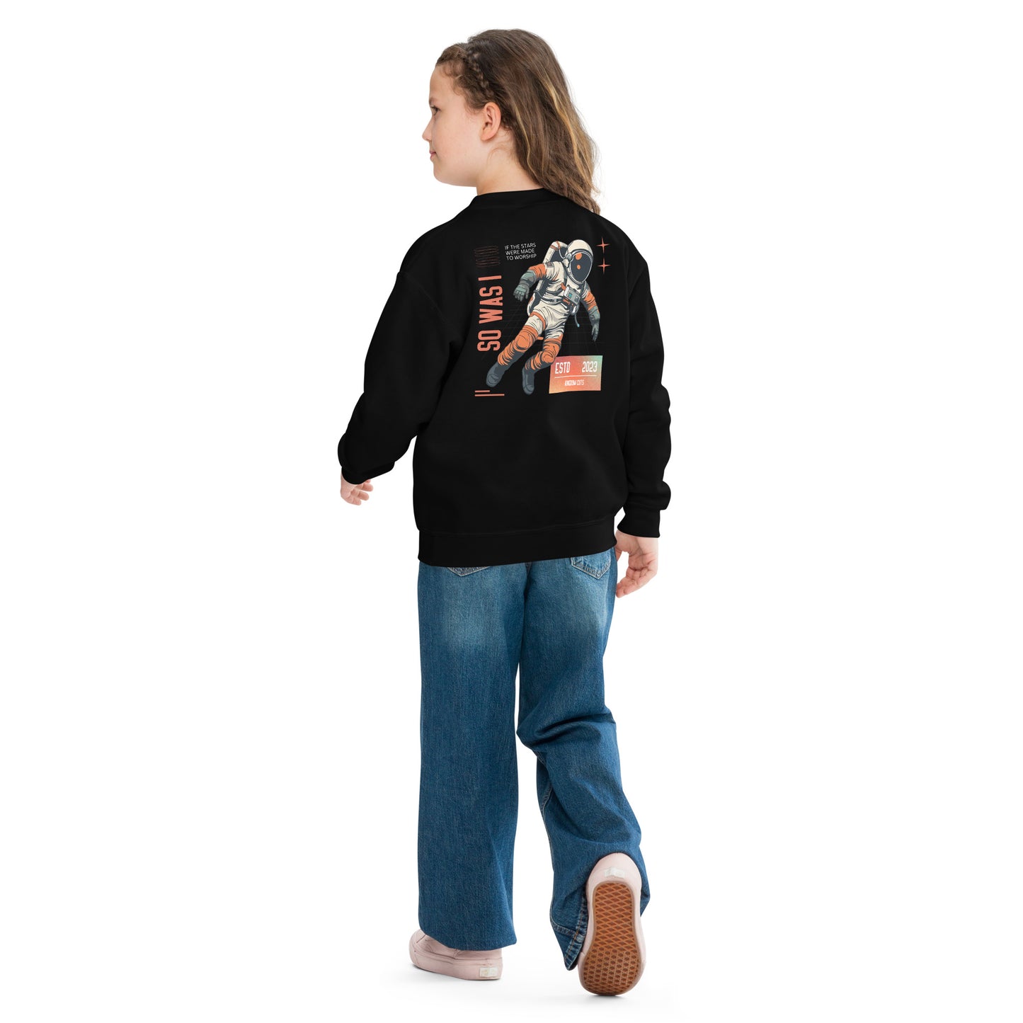 Youth Astronaut Sweatshirt - The Stars Were Made To Worship