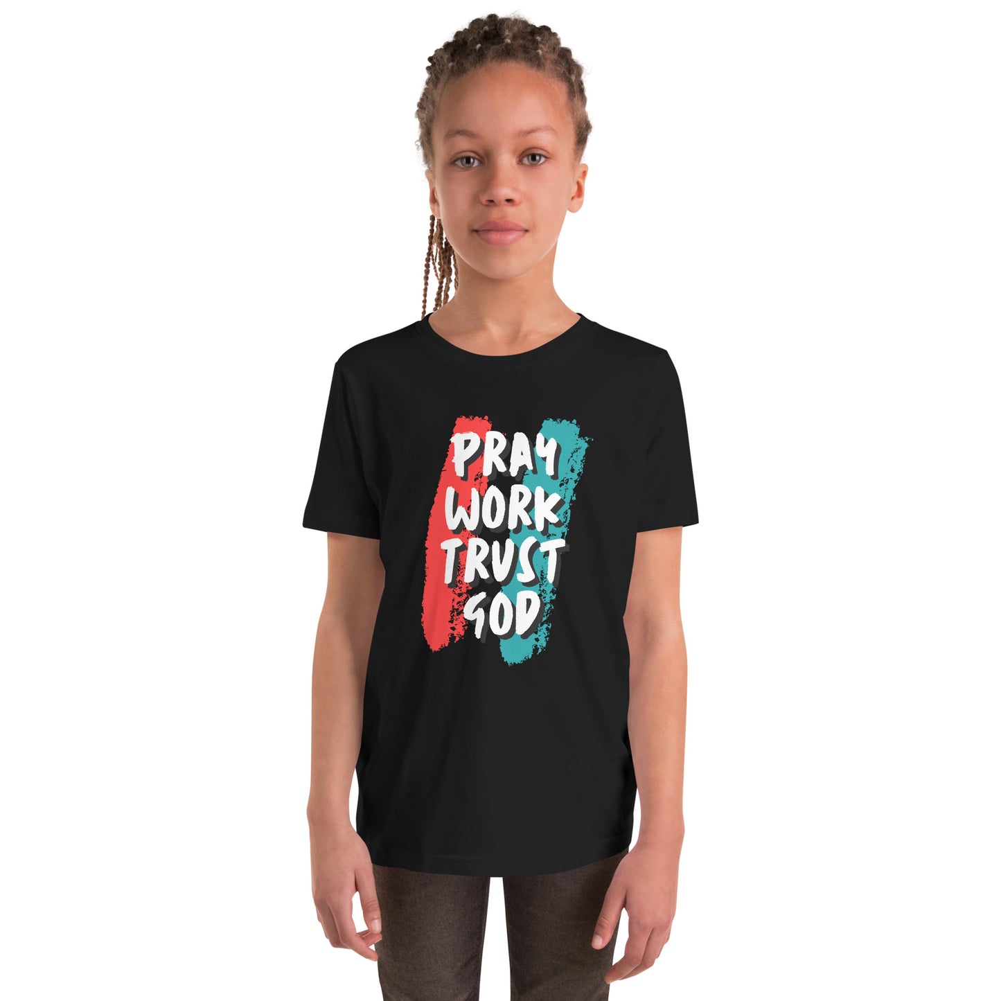 Youth Pray Work Trust God T-shirt